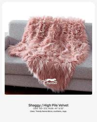 Shaggy High Pile Velvet Fabric 180-350 GSM | 44” & 58” Width | Home Décor, Cushions & Rugs  in Surat